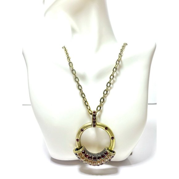 EMBELISHED Ring Pendant with Chain Necklace - Picture 2 of 4